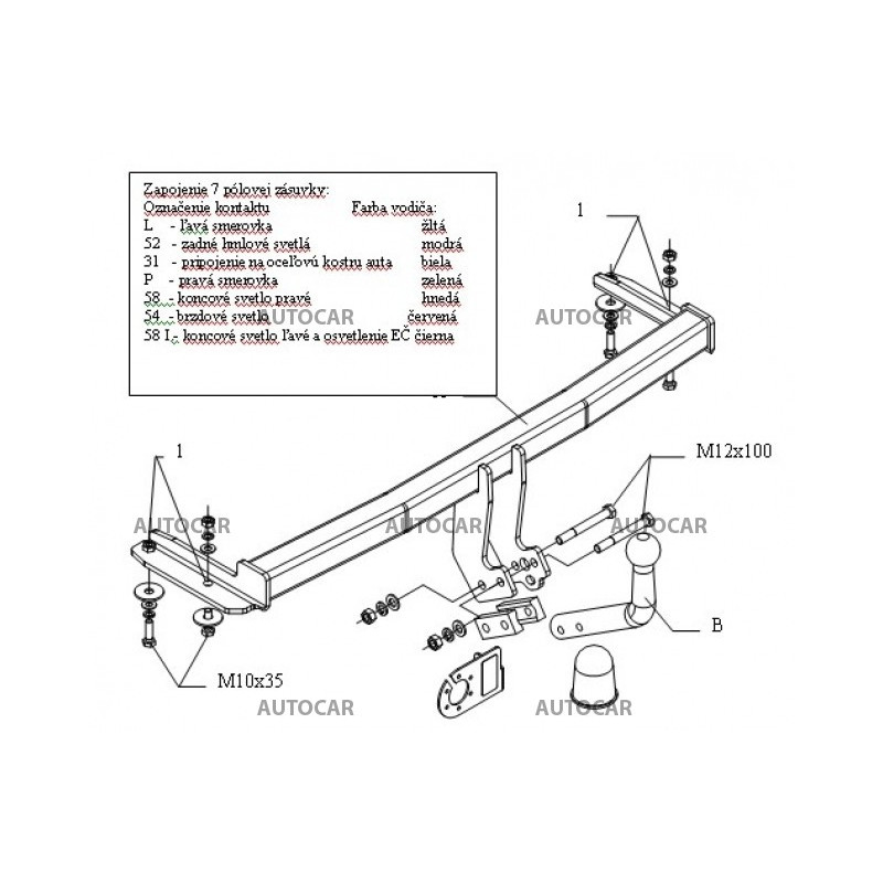 Ťažné zariadenie pre IBIZA - 3/5dv. - skrutkový systém - od 1999/09 do 2002/04