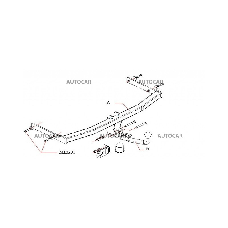 Ťažné zariadenie pre TOLEDO - 4dv., (1 M 2) - skrutkový systém - od 1998/05 do 2004