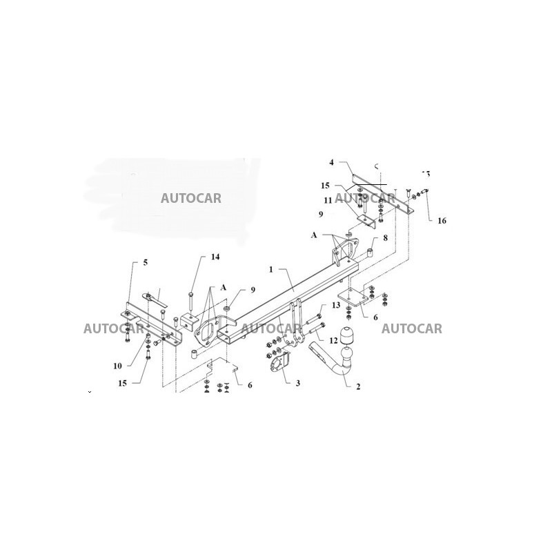 Ťažné zariadenie pre FORESTER - 5 dv - skrutkový systém - od 2008 do 