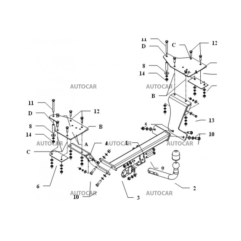Ťažné zariadenie pre SX 4 - 4WD, 3/5dv - 4x4 - skrutkový systém - od 2006 do 