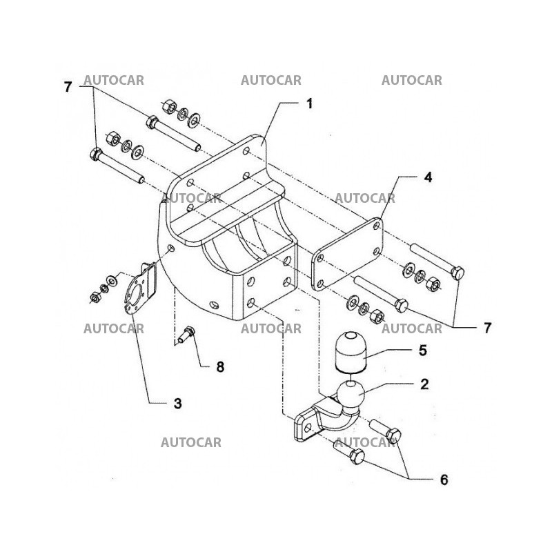 Ťažné zariadenie pre HILUX - 4 WD (N25) so schodíkom - pevný systém - od 2005 do 