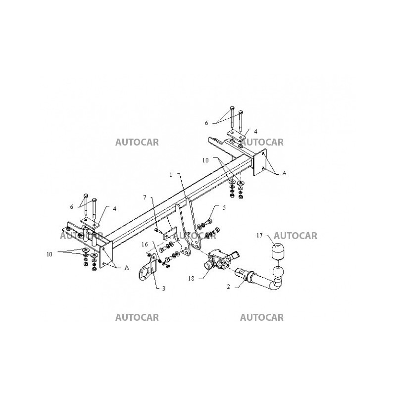 Ťažné zariadenie pre LACETTI - Combi - skrutkový systém - od 2005 do 