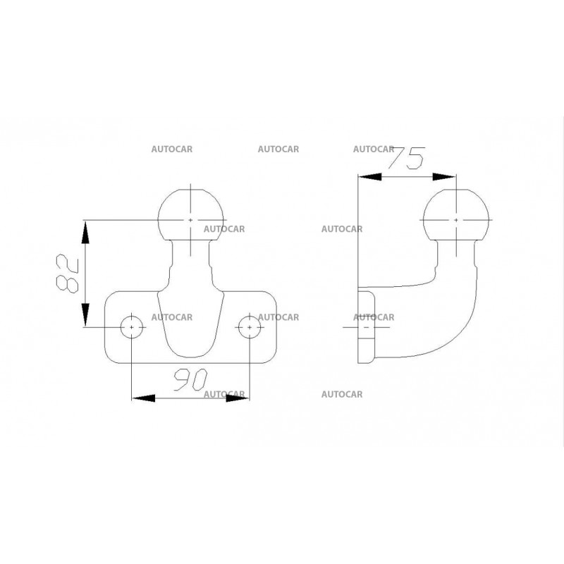 Prírubová guľa - 2 diery