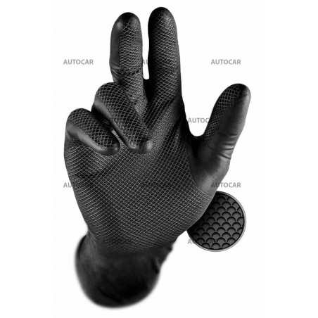 Grippaz 246 - Protišmykové nitrilové rukavice - čierne - veľkosť M (08)