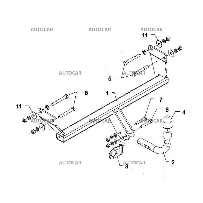 Ťažné zariadenie pre CALIBER - 5 dv. - skrutkový systém - od 2006