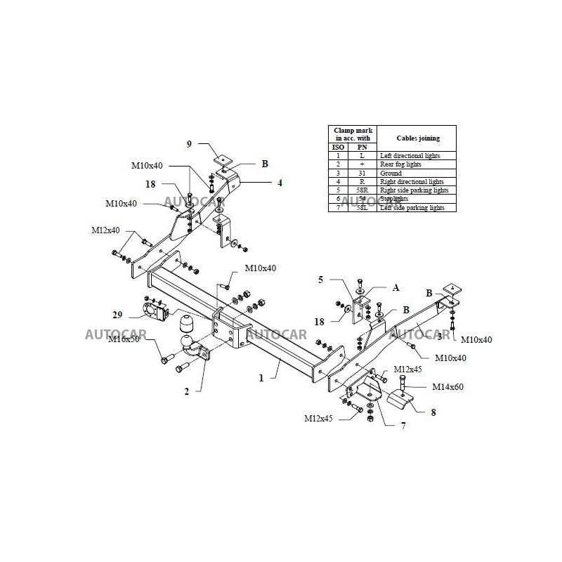 Ťažné zariadenie pre JUMPER - dodávka, valník,výškovo polohovat.guľa, (230, 244) - pevný systém - od 1999/07 do 2006/06