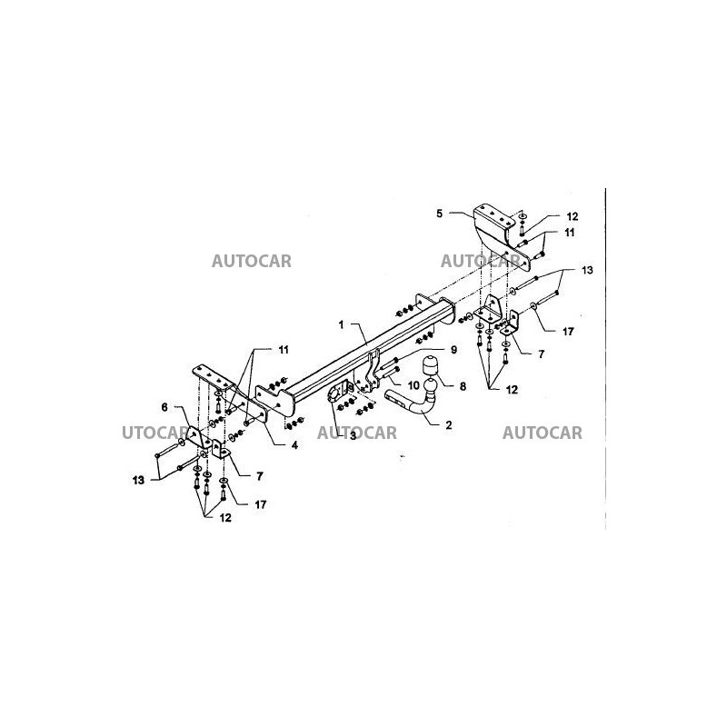 Ťažné zariadenie pre LANCER - 4 dv, kombi (CY0) - skrutkový systém - od 2008 do 