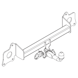 Ťažné zariadenie pre Tesla MODEL Y - odnímateľný horizontálny bajonetový systém - pre vozidlá s originál krytkou v nárazníku