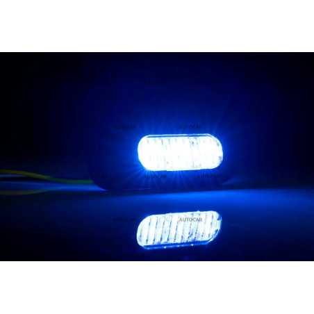 Modré varovné LED svetlo, 12-36V