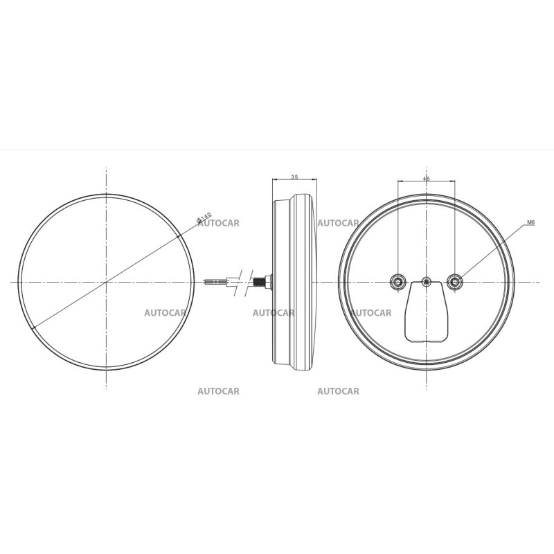 Univerzálne 3-funkčné zadné svetlo 12/24V