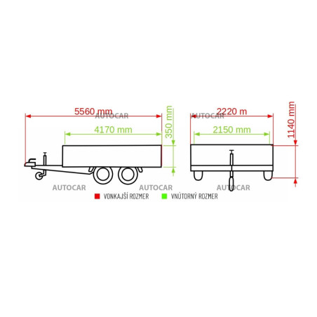 Dvojnápravový brzdený prívesný vozík Cargo Light E 20.4