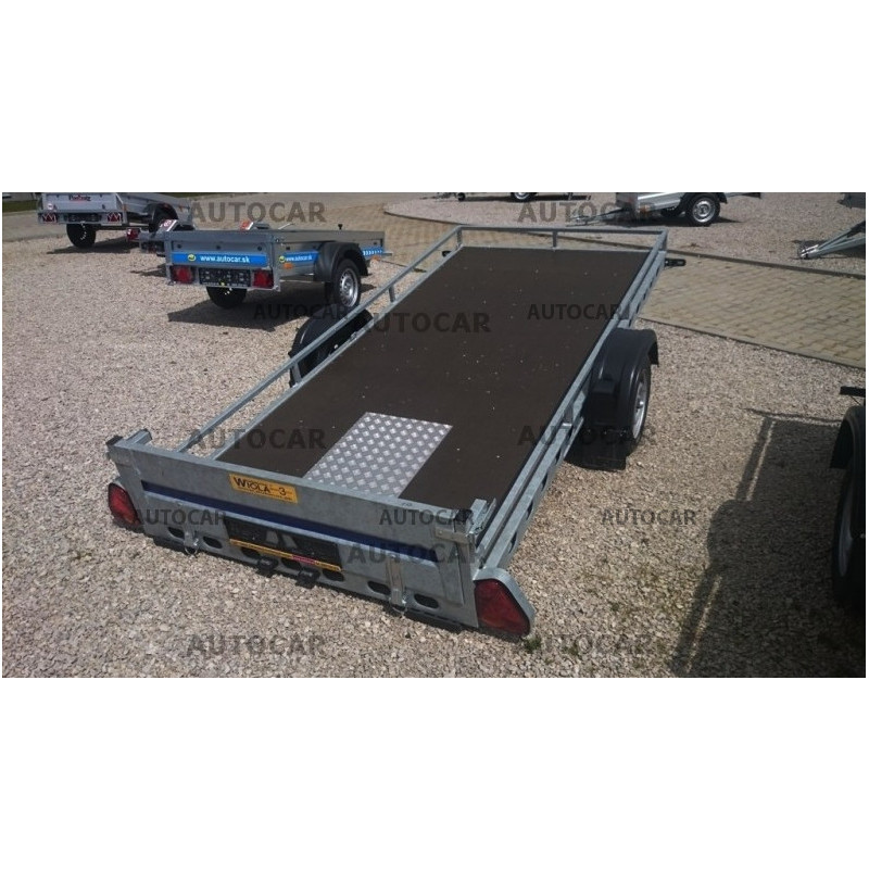 Jednonápravový brzdený prívesný vozík PSSB na prepravu snežných skútrov
