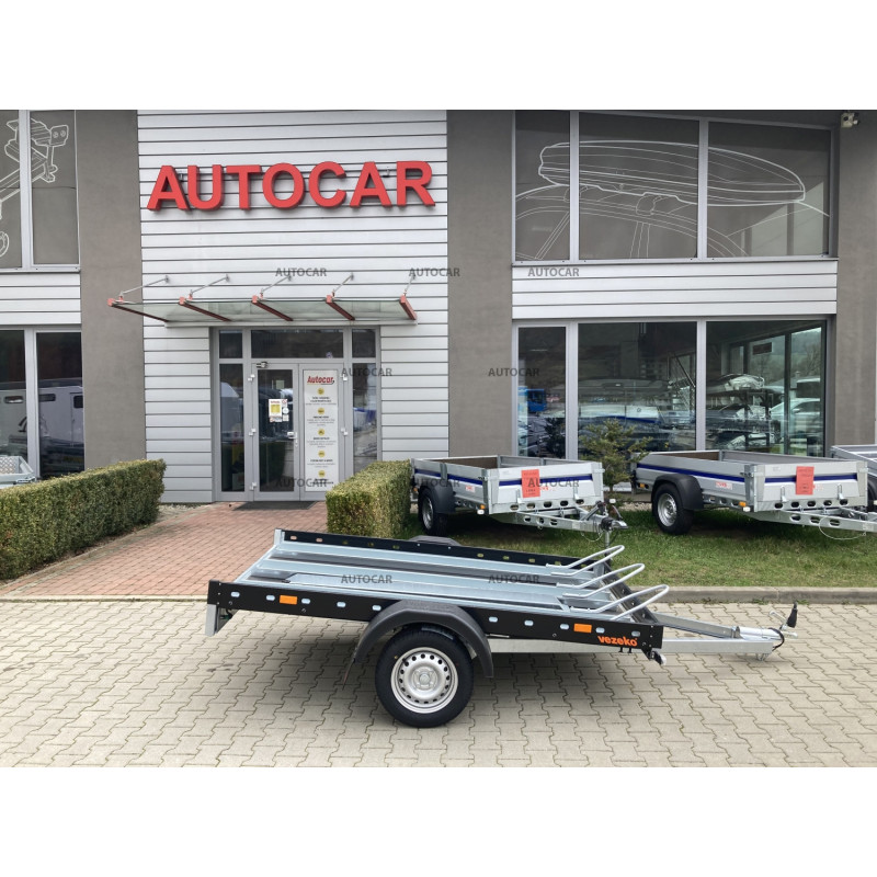 Jednonápravový nebrzdený príves na 3 motocykle