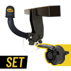 Horizontálne odnímateľné ťažné zariadenie s typovou 13/8 PIN elektroinštaláciou pre Toyota RAV 4