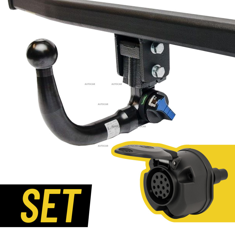 Vertikálne odnímateľné ťažné zariadenie s typovou 13/8 PIN elektroinštaláciou pre Toyota RAV 4