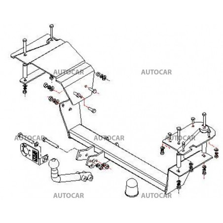 Ťažné zariadenie pre ALFA 156 Sportwagon - Combi - automatický systém - od 2000 do 2005/02 Ťažné zariadenie pre ALFA 156 Sportwagon - Combi - automatický systém - od 2000 do 2005/02