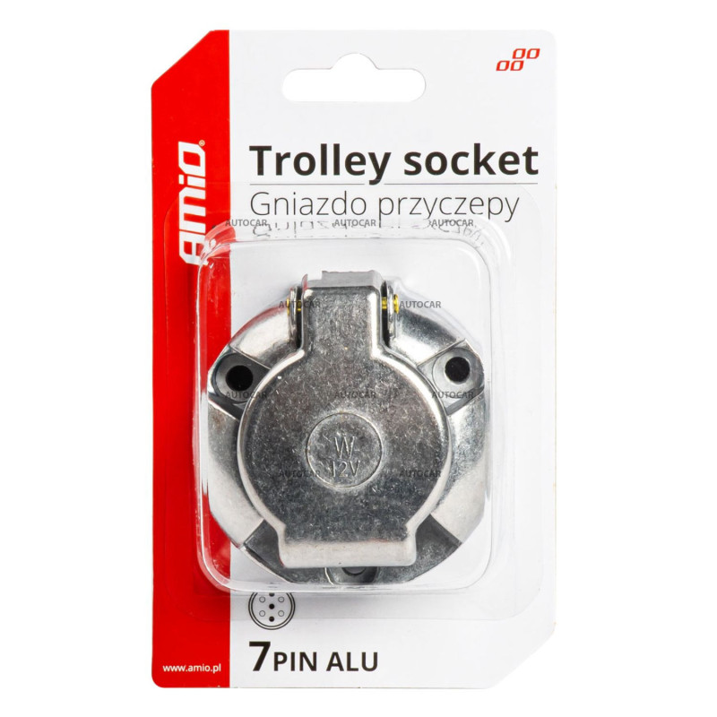 Zásuvka na príves 7PIN ALU AMIO