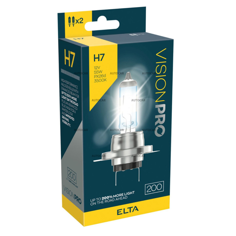 Halogénové žiarovky H7 VISIONPRO +200% – 12V 55W PX26d