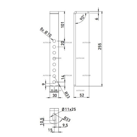 Držiak boxu pod príves (sada pre 1 box) Daken