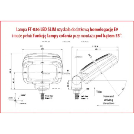 Pracovné LED svetlo Fristom FT-036 LED SLIM 1400 lm 12-30V