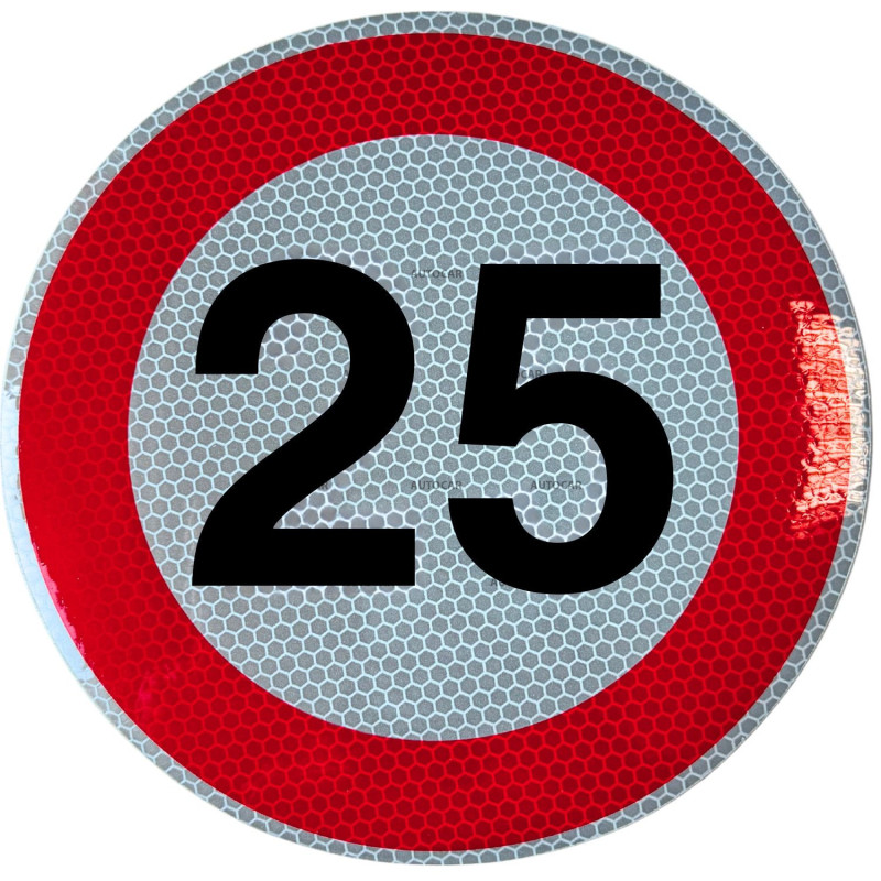 Rýchlostná nálepka 25 km/hod 20cm