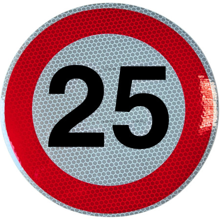Rýchlostná nálepka 25 km/hod 20cm