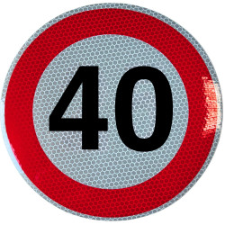 Rýchlostná nálepka 40 km/hod 20cm