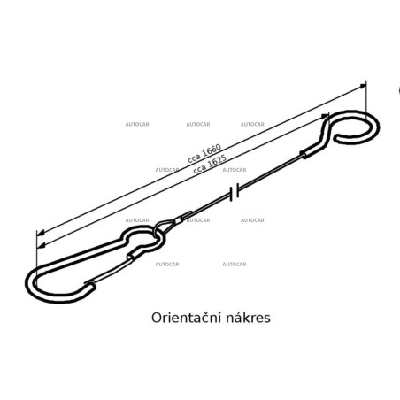 Poistné lanko AL-KO 1660 mm pre nájazdové brzdy 101 VB a 161 VB