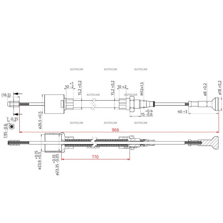 Brzdový lanovod AL-KO Profi Longlife 770/966 mm