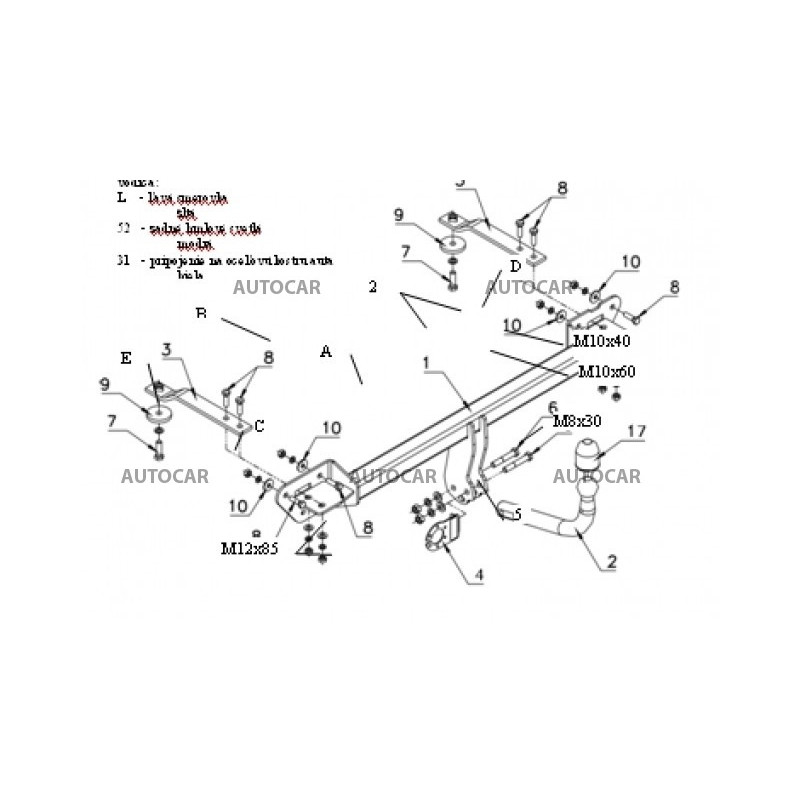 Ťažné zariadenie pre BRAVO - 5 dv. - automatický systém - od 2007 do 