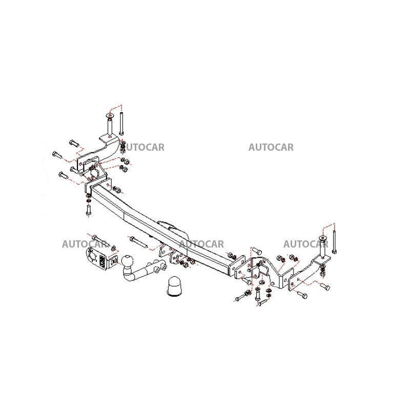 Ťažné zariadenie pre DOBLO - Pick Up, (119, 223) - skrutkový systém - od 2000 do 2009