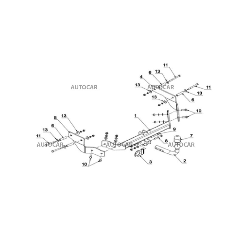 Ťažné zariadenie pre FIORINO, aj Qubo - 5 dv - automatický systém - od 2008 do 