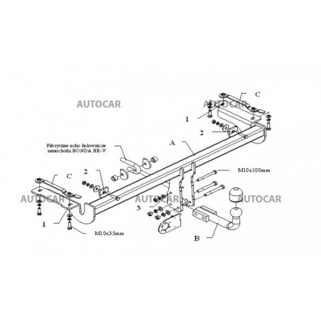 Ťažné zariadenie pre HR-V - 3/5dv. - automatický systém - od 2002/06 do 