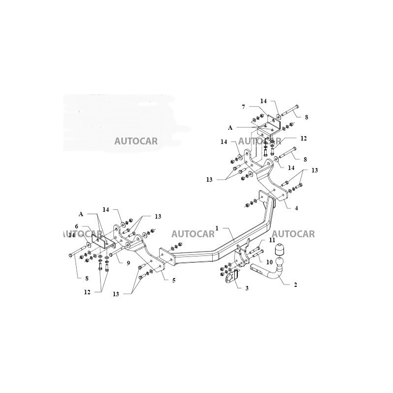 Ťažné zariadenie pre H-1, H 300 - VAN - skrutkový systém - od 2008 do 