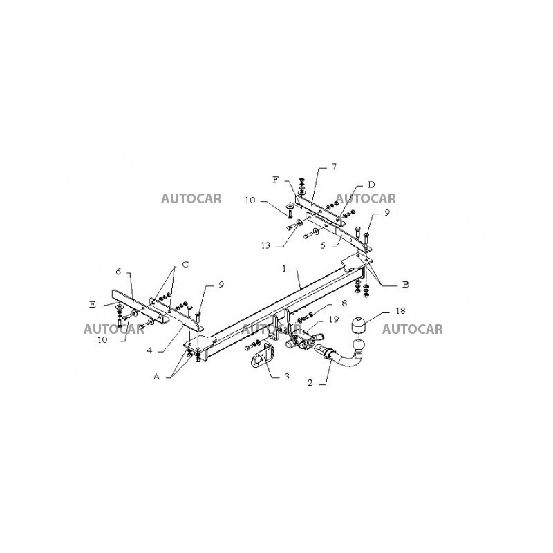 Ťažné zariadenie pre C - 4dv, Combi, (W 202) - skrutkový systém - od 1993 do 2000