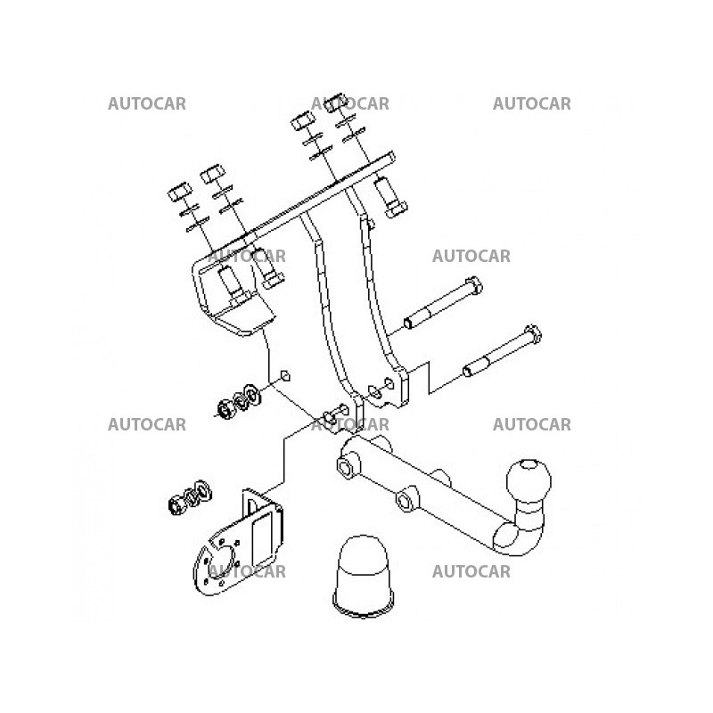 Ťažné zariadenie pre G - 230-300 GE, 250-300 GD - skrutkový systém - od 1990 do 