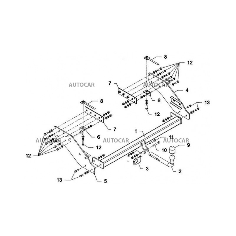 Ťažné zariadenie pre L 200 - pick-up - skrutkový systém - od 2009 do 