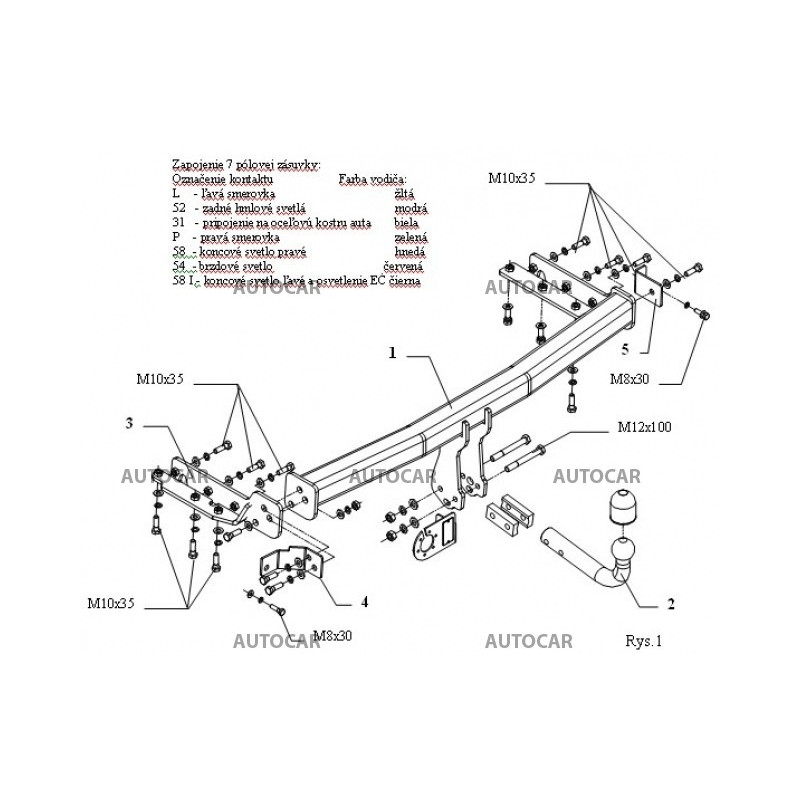Ťažné zariadenie pre X-TRAIL - 4x4, 5 dv. T30 - automatický systém - od 2001 do 2007
