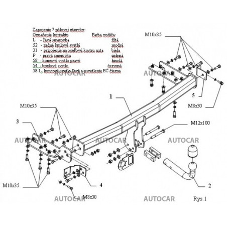 Ťažné zariadenie pre X-TRAIL - 4x4, 5 dv. T30 - automatický systém - od 2001 do 2007