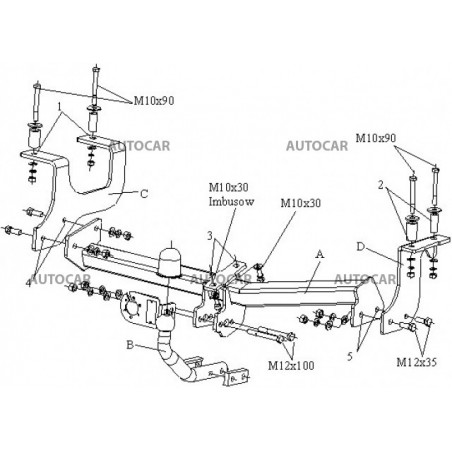 Ťažné zariadenie pre AGILA - 5dv.,model 2003,(2+4 WD) - automatický systém - od 2002/09 do 