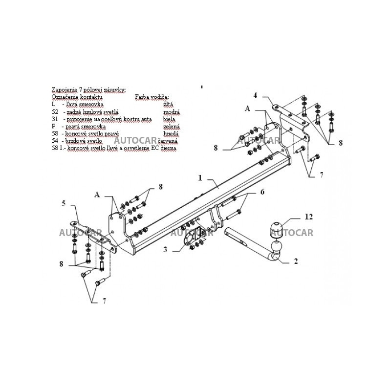 Ťažné zariadenie pre NAVARA - so schodíkom, ( D 40 ) - automatický systém - od 2006 do 