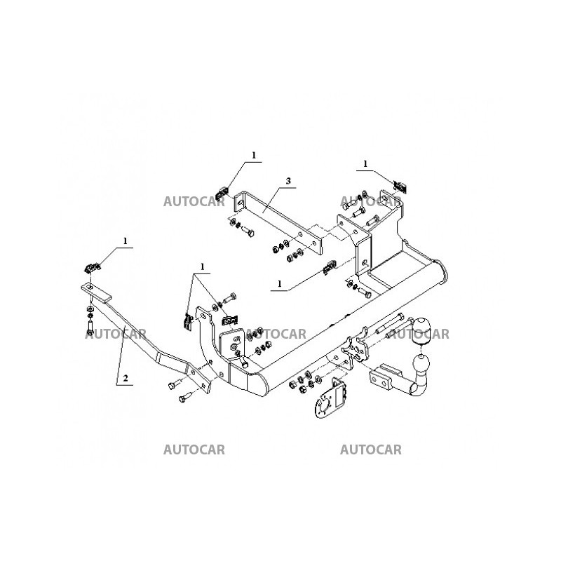Ťažné zariadenie pre EXPERT - dodávka (222, 223, 224) - skrutkový systém - od 1994 do 2006