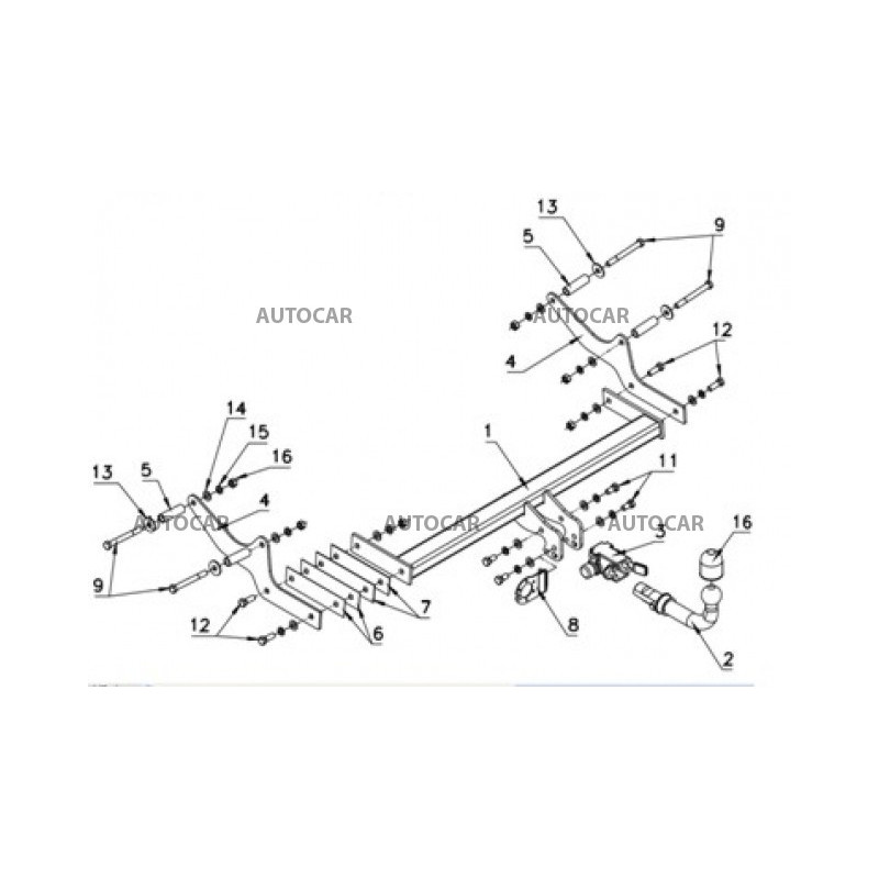 Ťažné zariadenie pre LAGUNA - combi - skrutkový systém - od 2007 do 