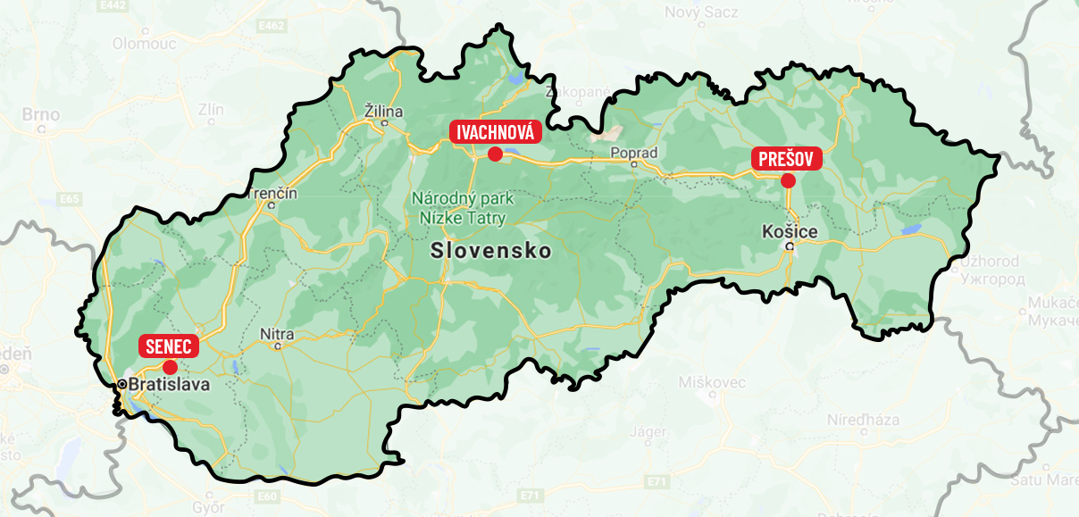 Mapa pobočiek