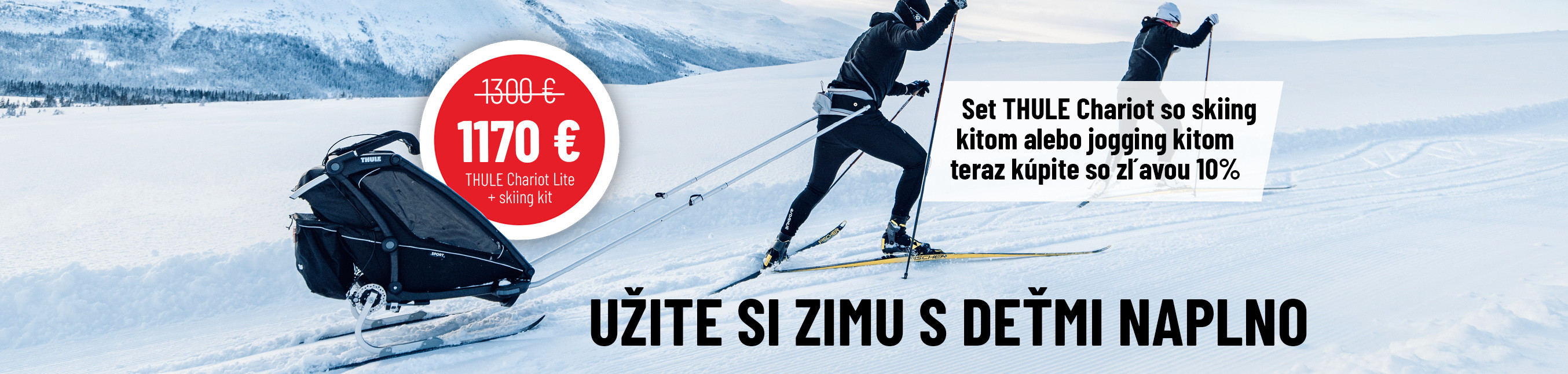 zľava 10% na kombo Chariot + jogging / skiing set