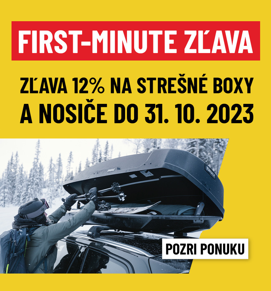 First-minute zľava 12% na strešné boxy a nosiče